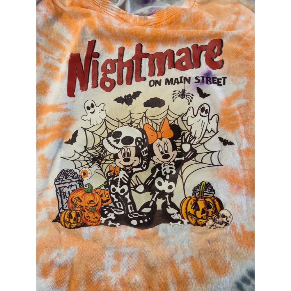 Retro Y2K Aesthetic Streetwear Disney Nightmare Mickey Min Halloween Tie Dye L